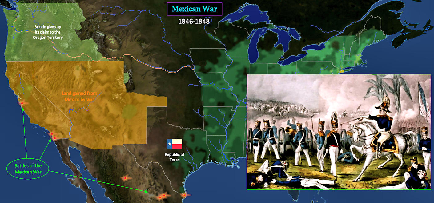 Mexican War, 1846-1848 map